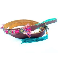 Dog With A Mission Boho Rosa Dog Lead With Colourful Tassel