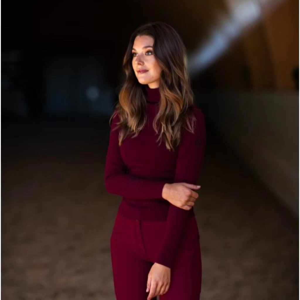 Equestrian Stockholm Knitted Polo Neck Jumper Bordeaux 4 Equestrian Stockholm Knitted Polo Neck Jumper Bordeaux - Image 4
