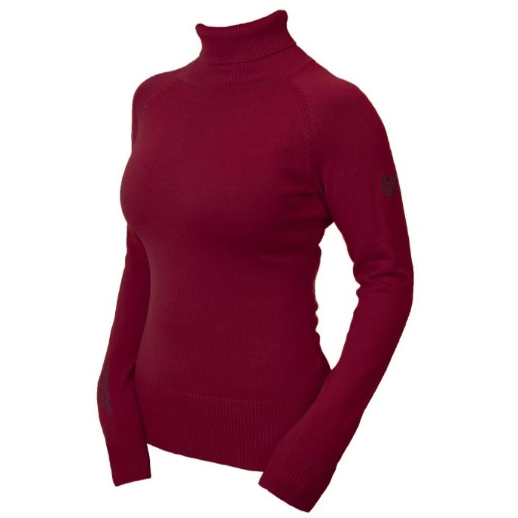 Equestrian Stockholm Knitted Polo Neck Jumper Bordeaux 1 Equestrian Stockholm Knitted Polo Neck Jumper Bordeaux