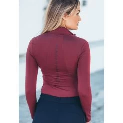 Equestrian Stockholm UV Protection Long Sleeved Top BORDEAUX -Equestrian Clothing Shop bordeaux uv top2