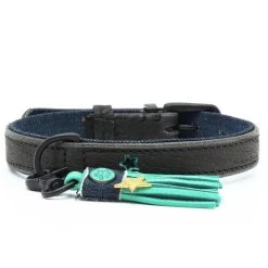 Dog With A Mission Boy Leather Collar With Denim Lining 7 Dog With A Mission Boy Leather Collar With Denim Lining -Equestrian Clothing Shop boy 2 cm collar xxxs 7288 en G