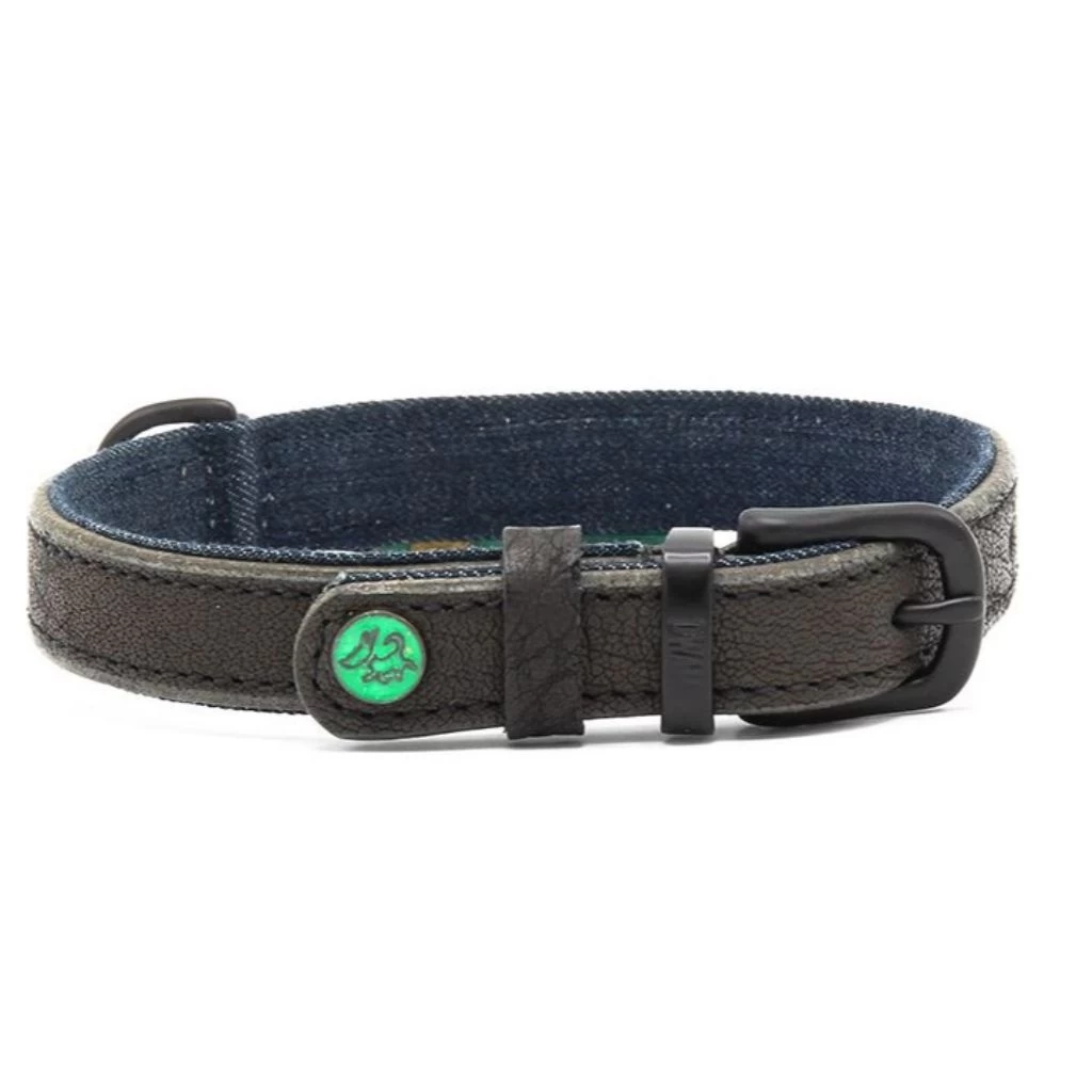 Dog With A Mission Boy Leather Collar With Denim Lining 6 Dog With A Mission Boy Leather Collar With Denim Lining - Image 6