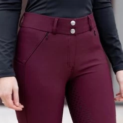 Equestrian Stockholm Elite Dressage Breeches MERLOT -Equestrian Clothing Shop breeches red dressage 1
