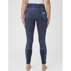B Vertigo Dianne Ladies Silicone Full Seat Denim Breeches -Equestrian Clothing Shop dianne denim breech dark3