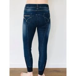 Equi-Theme Texas Silicone Full Seat Denim Breeches -Equestrian Clothing Shop equi theme texas denim1