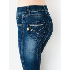 Equi-Theme Texas Silicone Full Seat Denim Breeches -Equestrian Clothing Shop equi theme texas denim3