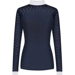 FairPlay Anita Long Sleeved Competition Shirt With Lace Sleeves -Equestrian Clothing Shop fairplay anita long navy2