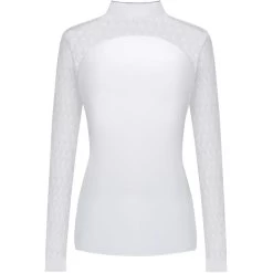 FairPlay Anita Long Sleeved Competition Shirt With Lace Sleeves -Equestrian Clothing Shop fairplay anita long white2