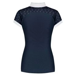 FairPlay Anita Short Sleeved Competition Shirt With Lace Sleeves -Equestrian Clothing Shop fairplay anita short navy2
