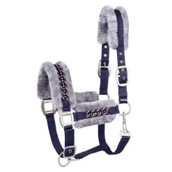FairPlay Verona Fleece Lined Diamonte Halter -Equestrian Clothing Shop fairplay verona halter navy