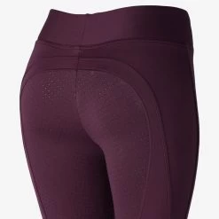 Horze Active Fleece Lined Fullseat Tights -Equestrian Clothing Shop horze active winter tights plum4