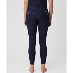 Horze Kaitlin Silicone Full Seat Breeches With Floral Detail -Equestrian Clothing Shop horze kaitlin breech blue3