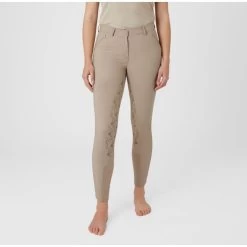Horze Kaitlin Silicone Full Seat Breeches With Floral Detail -Equestrian Clothing Shop horze kaitlin breech taupe2