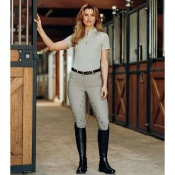 Horze Kaitlin Silicone Full Seat Breeches With Floral Detail -Equestrian Clothing Shop horze kaitlin breech taupe5