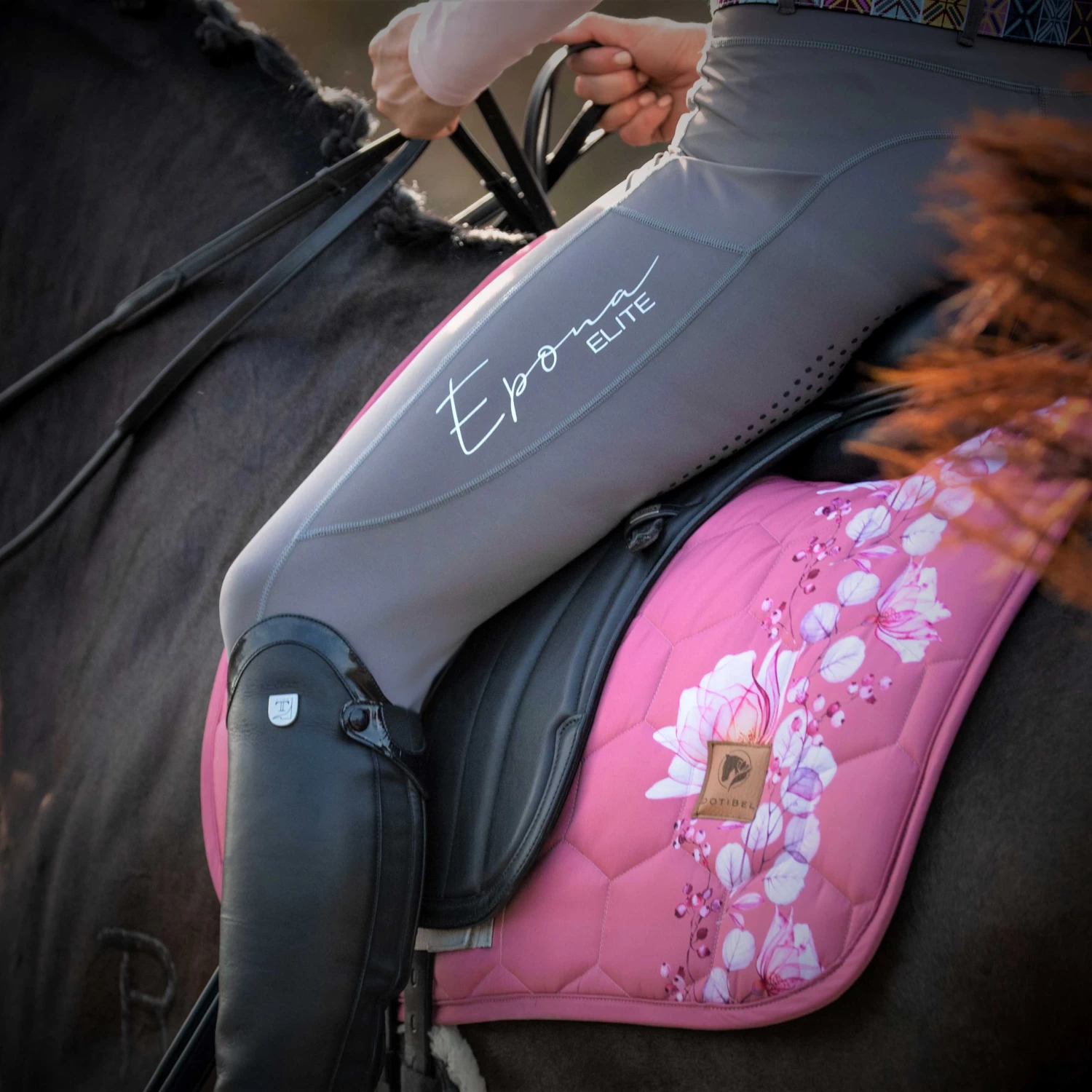 Epona Elite FLEUR Riding Tights GREY PAISLEY 12 Epona Elite FLEUR Riding Tights GREY PAISLEY - Image 12