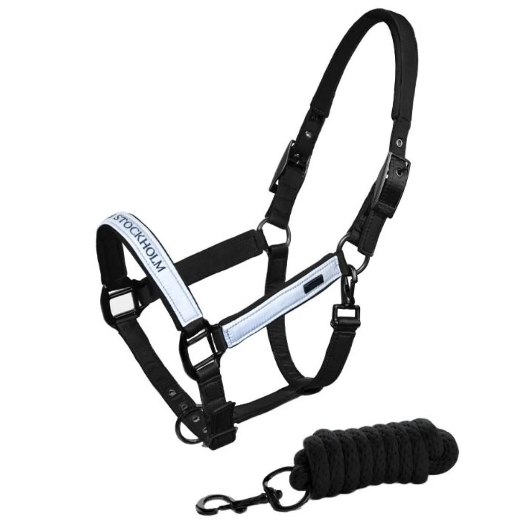 Equestrian Stockholm Halter And Lead Set Luminous Black 2 Equestrian Stockholm Halter And Lead Set Luminous Black - Image 2