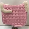 Mattes Eurofit Dressage Saddle Pad Blush Pink With Cream Sheepskin