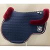 Mattes Jump Saddle Pad Navy With Burgundy Fleece And Burgundy And Silver Piping