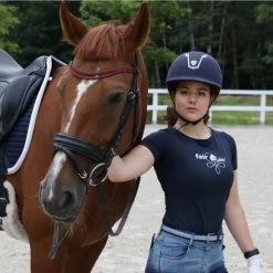 FairPlay Maya Tee Shirt With Crystal Logo -Equestrian Clothing Shop navyt shirt