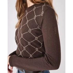 PS Of Sweden Linea Fine Knit Jumper -Equestrian Clothing Shop psos linnea jumper coffee2