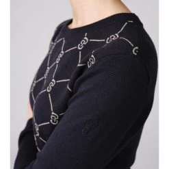 PS Of Sweden Linea Fine Knit Jumper -Equestrian Clothing Shop psos linnea jumper navy2