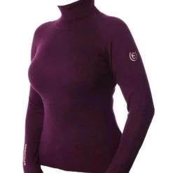 Equestrian Stockholm Polo Neck Jumper Purple Gold