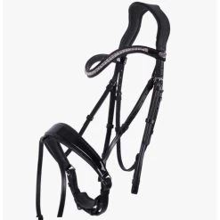 QHP Sita Leather Bridle With Crystal Browband And Webb Reins 7 QHP Sita Leather Bridle With Crystal Browband And Webb Reins -Equestrian Clothing Shop qhp sita bridle5