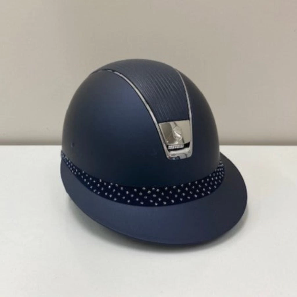 Samshield Miss Shield Helmet Shadow Matt With Leather Top And Sparkling Band 2 Samshield Miss Shield Helmet Shadow Matt With Leather Top And Sparkling Band - Image 2
