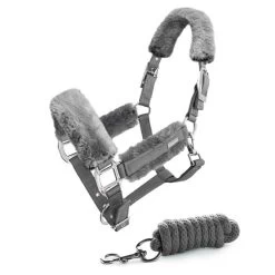 Equestrian Stockholm Halter And Lead Set Silver Cloud