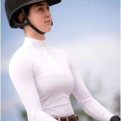 TKEQ Sloan Ladies Long Sleeved Competition Shirt -Equestrian Clothing Shop sloan long sleeve compshirt white2