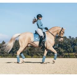 Equestrian Stockholm Dressage Saddle Pad Stone Blue -Equestrian Clothing Shop stone blue dr pad3