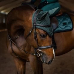 Equestrian Stockholm Ear Bonnet Sycamore Green FULL -Equestrian Clothing Shop sycamore green bonnet