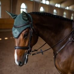 Equestrian Stockholm Ear Bonnet Sycamore Green FULL -Equestrian Clothing Shop sycamore green bonnet2