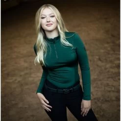 Equestrian Stockholm Long Sleeved Vision Top Sycamore Green -Equestrian Clothing Shop sycamore green vision top2