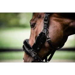 Equestrian Stockholm Fur Lined Hater And Lead Set TOTAL ECLIPSE -Equestrian Clothing Shop total eclipse fur halter 3