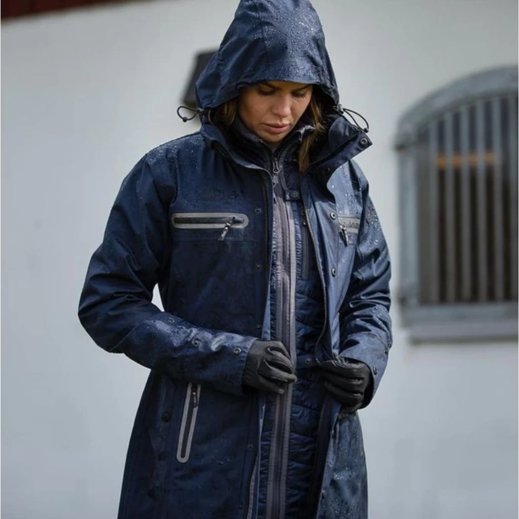 UHIP Mid Length Water Repellent Trench Coat DARK BLUE 4 UHIP Mid Length Water Repellent Trench Coat DARK BLUE - Image 4