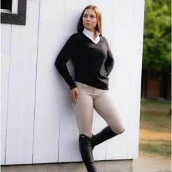 TKEQ Essential V Neck Sweater -Equestrian Clothing Shop vneck sweater black2