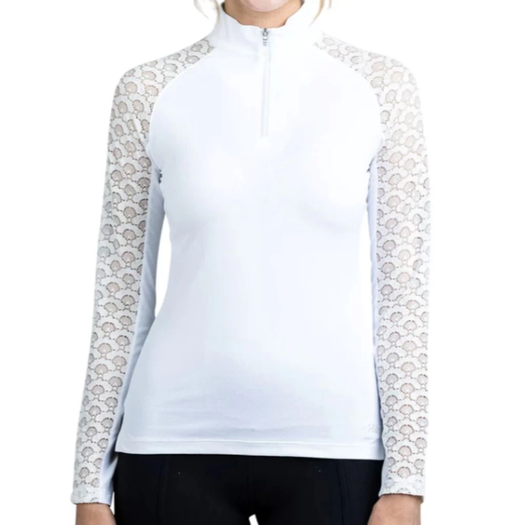 Kastel Denmark Long Sleeve Lace Raglan Sunshirt White 2 Kastel Denmark Long Sleeve Lace Raglan Sunshirt White - Image 2