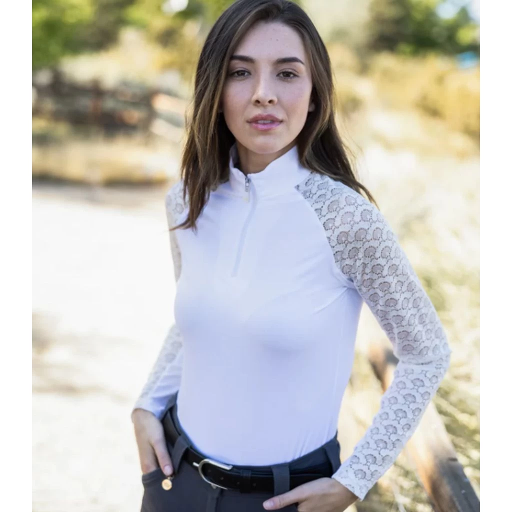 Kastel Denmark Long Sleeve Lace Raglan Sunshirt White 1 Kastel Denmark Long Sleeve Lace Raglan Sunshirt White