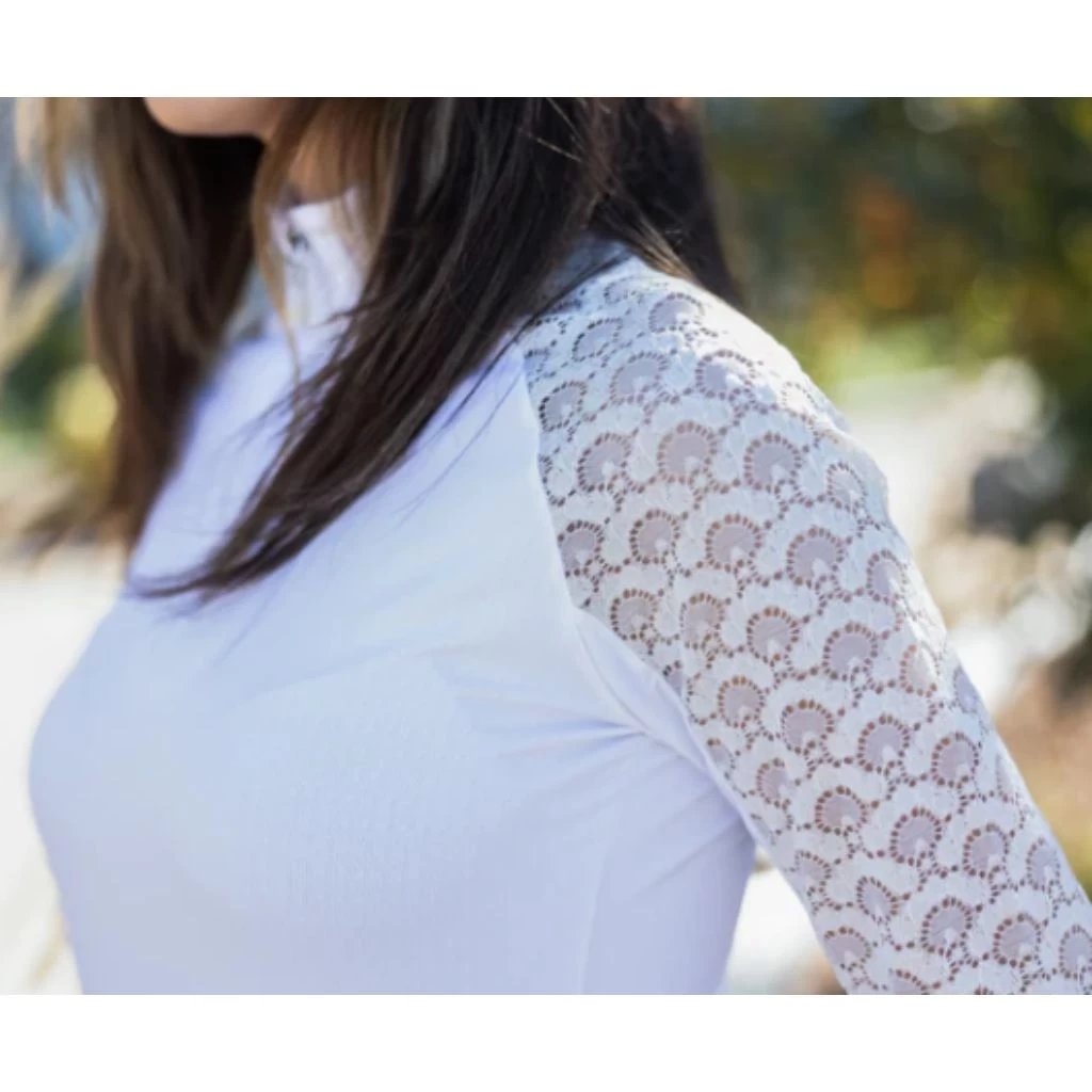 Kastel Denmark Long Sleeve Lace Raglan Sunshirt White 3 Kastel Denmark Long Sleeve Lace Raglan Sunshirt White - Image 3