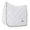 Equestrian Stockholm Dressage Saddle Pad White Perfection Gold Binding